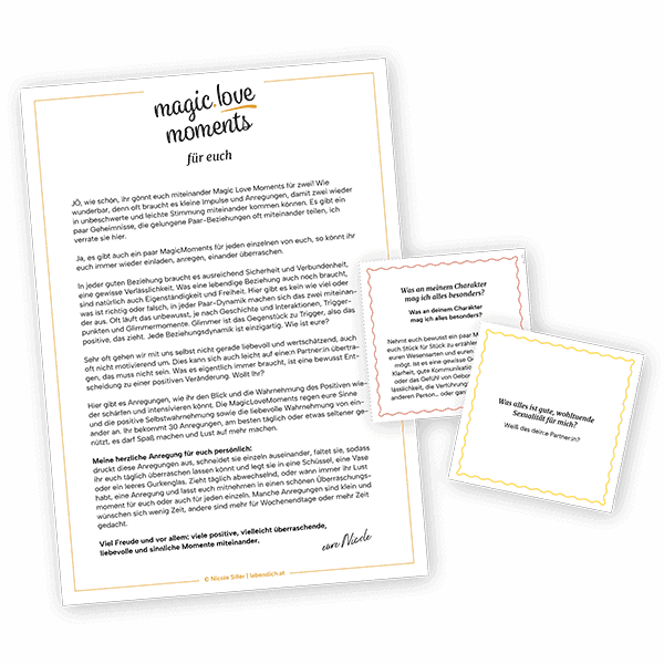 Magic Love Moments für euch - Inspirationen und Anregungen für glückliche freudvolle und lustvolle Beziehungen